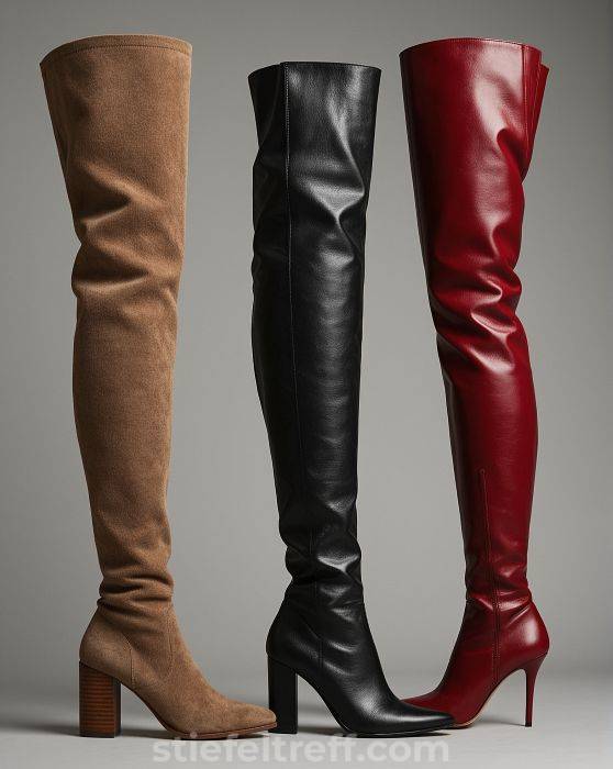 Overknee-Stiefel: Formen, Absätze und Wirkung